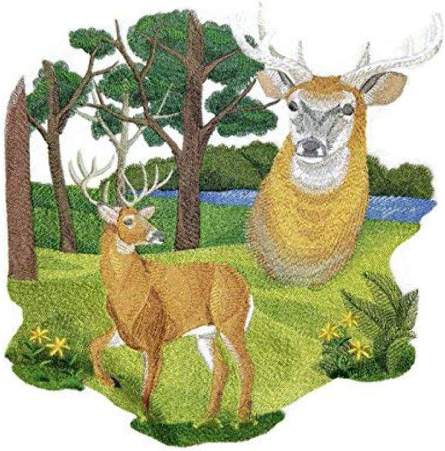 Nature Weaved in Threads, Amazing Animal Kingdom [ Spirit of The Deer ] [Custom and Unique] Embroidered Iron on/Sew Patch [9." *9.91"] [Made in USA]