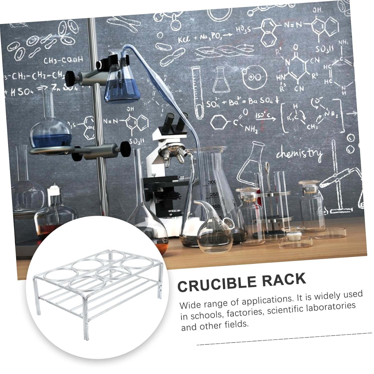 4holes High-end Material Standing Shelf Crucible Rack for Boys and Girls Lab Experiments Easy to Use and Store
