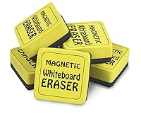 Vista 2 de The Pencil Grip, TPG355, borrador magnético para pizarra blanca, paquete de 12, amarillo