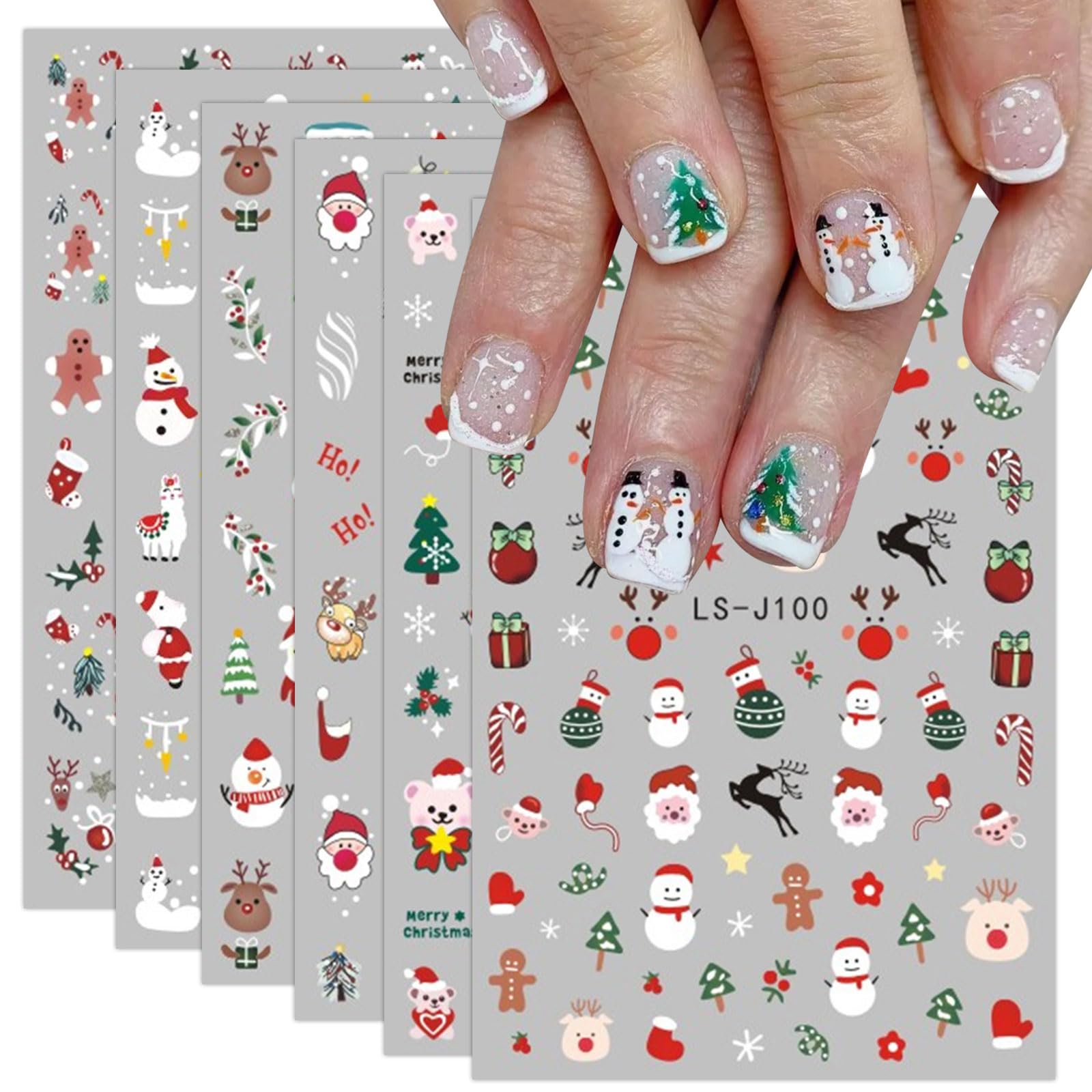 JMEOWIO Weihnachts-Nagelsticker Set – 30 Blatt Mit Schneeflocken & Wintermotiven Für DIY Nail Art