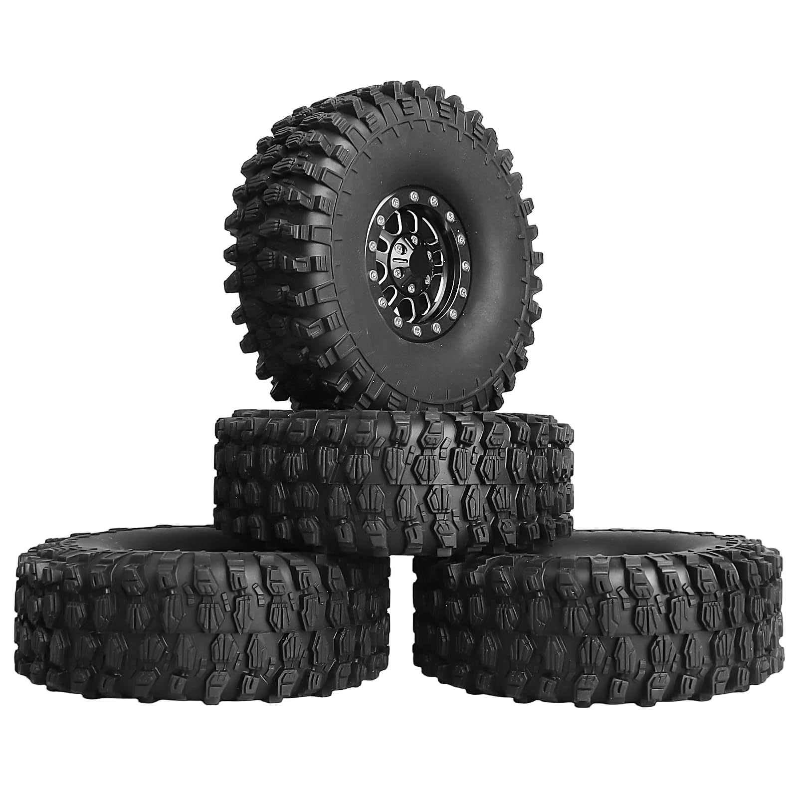 Amazon.com: AllinRC High-Grip Aluminum 1.9 Beadlock Wheels and