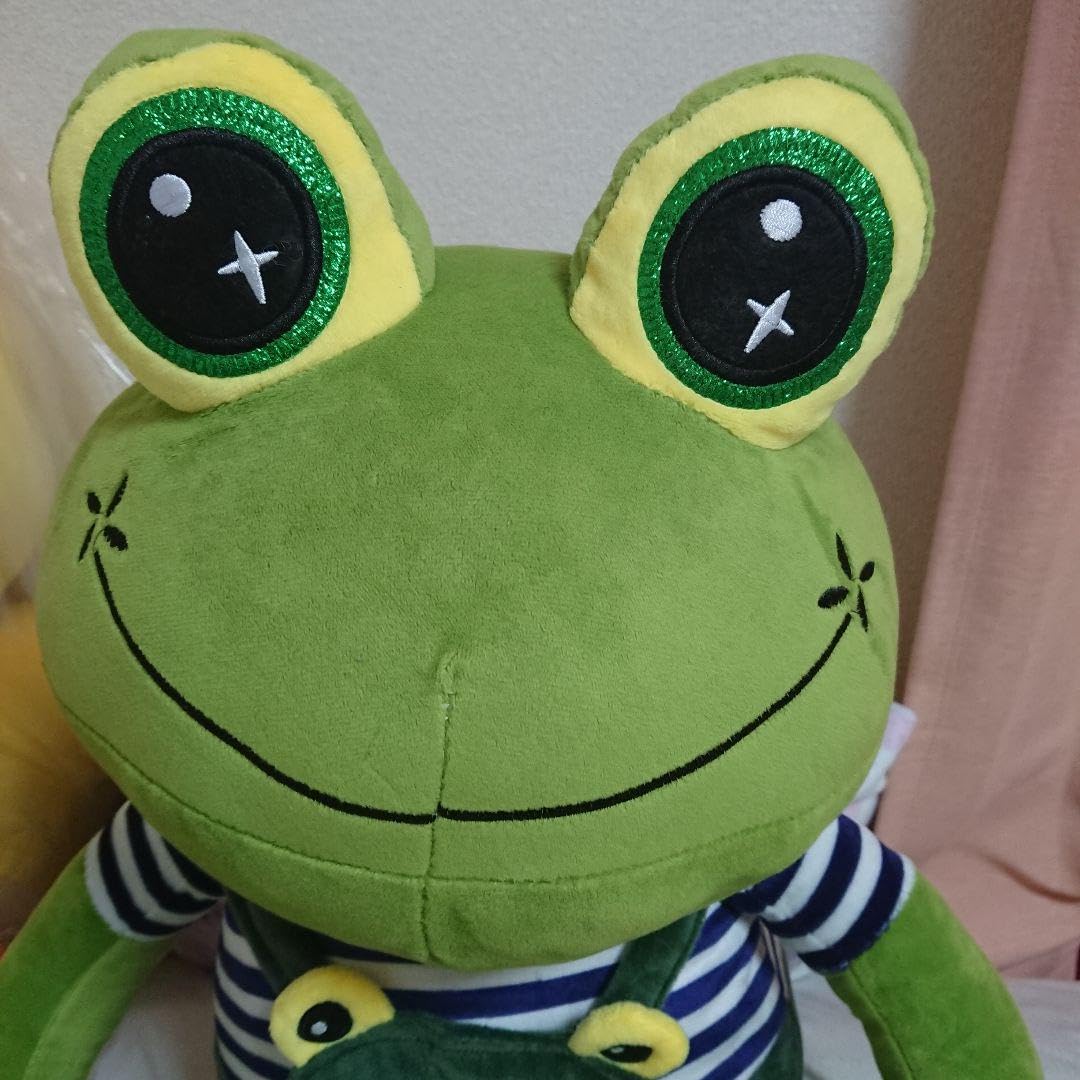 Amazon.co.jp: レトロ カエルぬいぐるみ カエルオーバーオール 70cm 