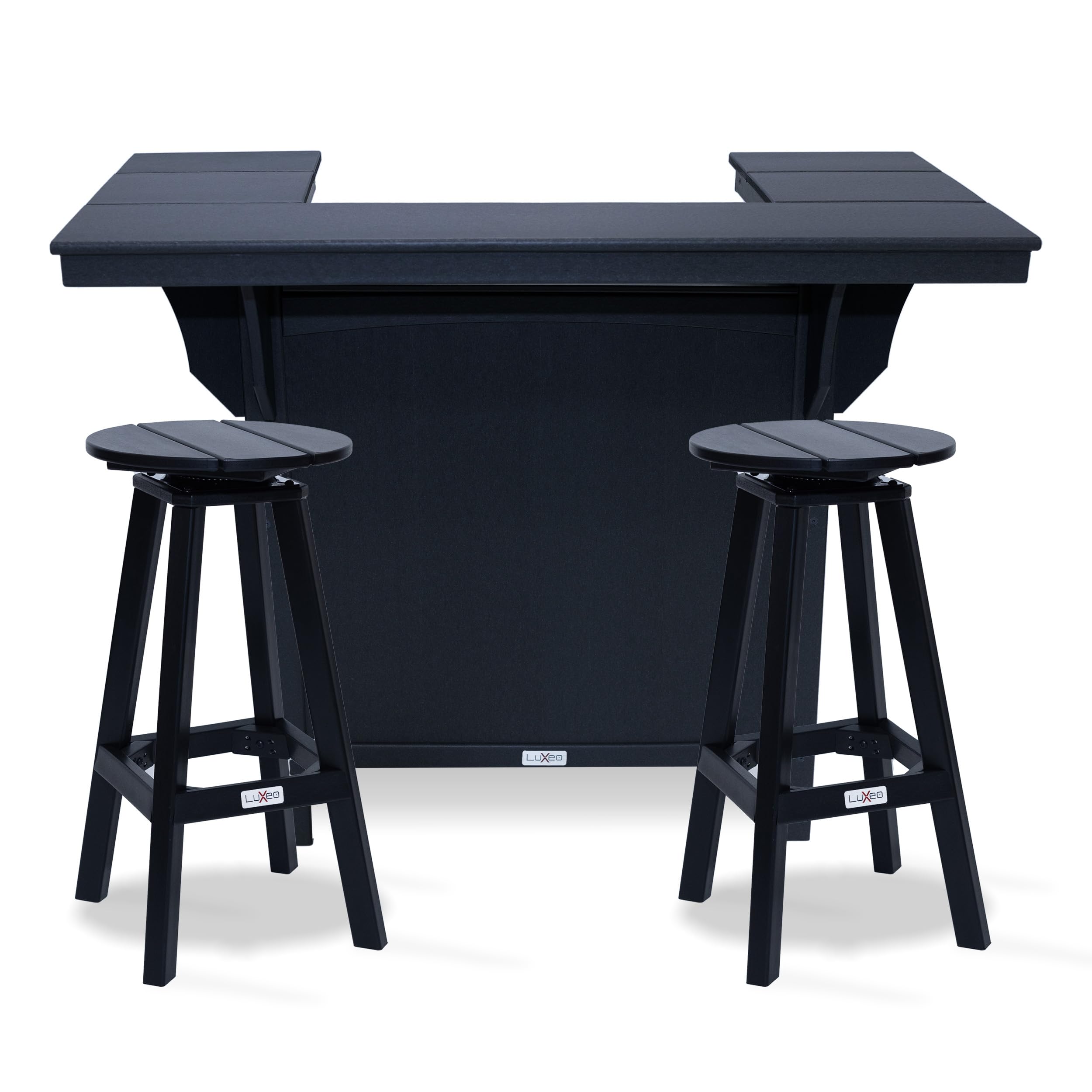 LuXeo Mason-Cabo Serving Bar Set, 3-Piece, Black