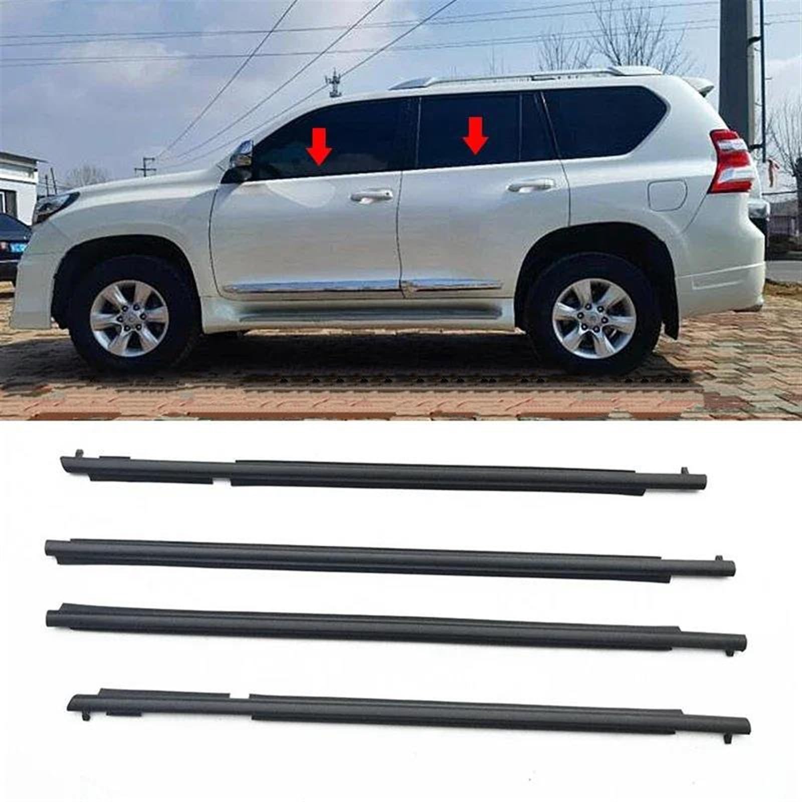 Guarnizione porta auto Finestra automobile Guarnizione Striscia Sigillante Porta Finestra Vetro Modanatura Trim Per Toyota Per Prado 2010-2018