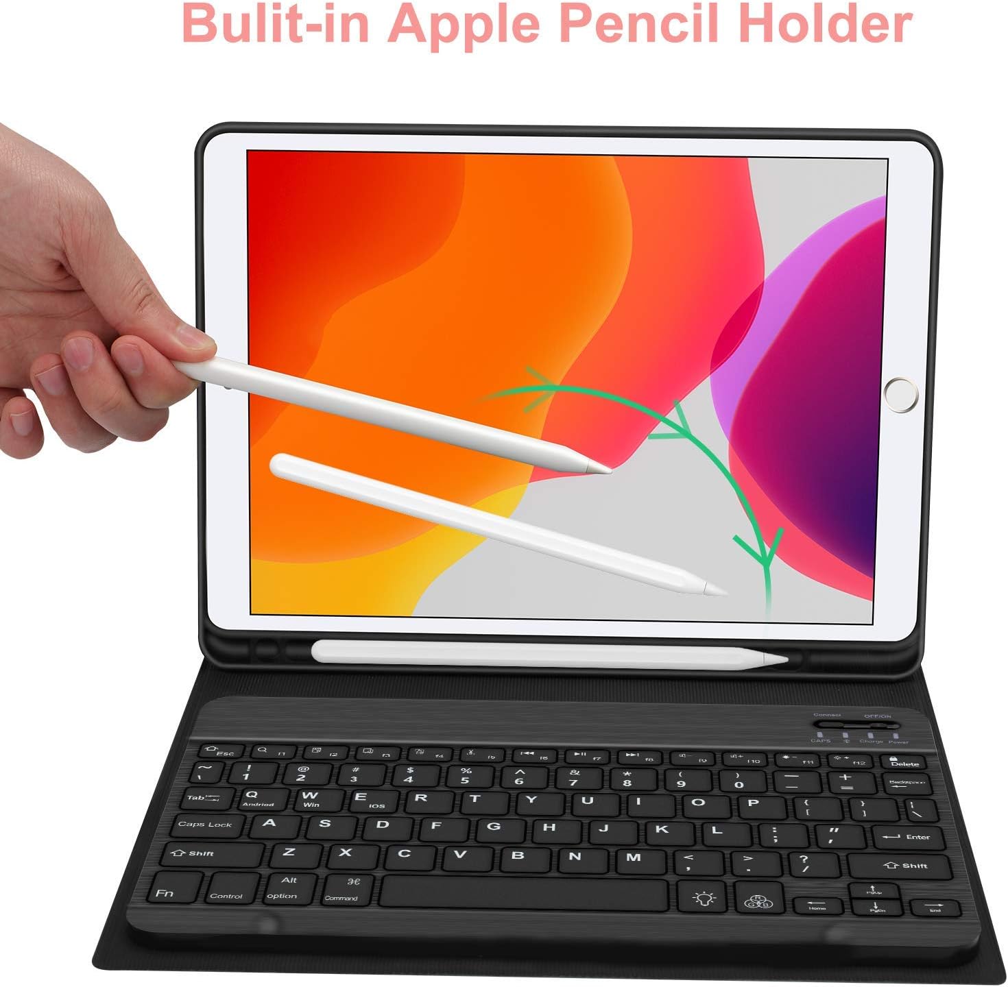 Tор Rаtеd iPad 8th Generation Case with Keyboard, 7 Color Backlit Detachable Keyboard, Slim Folio Case Built-in Pencil Holder for iPad 7/8th 10.2 Inch & iPad Air 3rd 10.5 Inch & iPad Pro 10.5 inch, Rose Gold