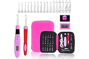 Lirmiery Digitally Enhanced 17-Piece Crochet Hook Set: Illumine Your Knitting Experience!