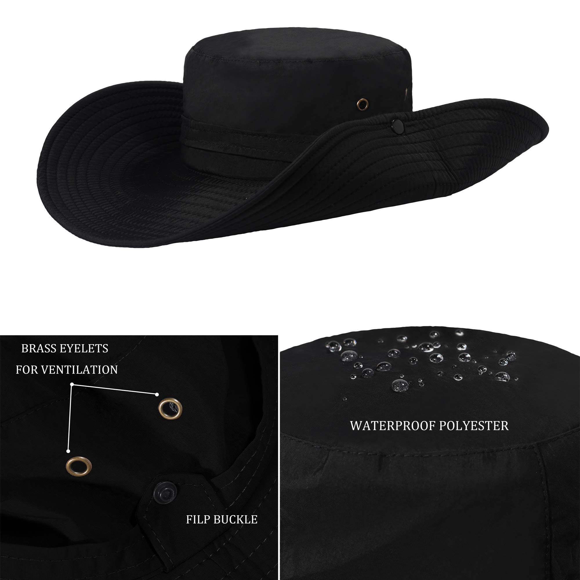 ZLYC Sombrero Tipo Militar de ala Ancha para Hombre, Impermeable, protección Solar al Aire Libre, Gorra de Pescador — view 5