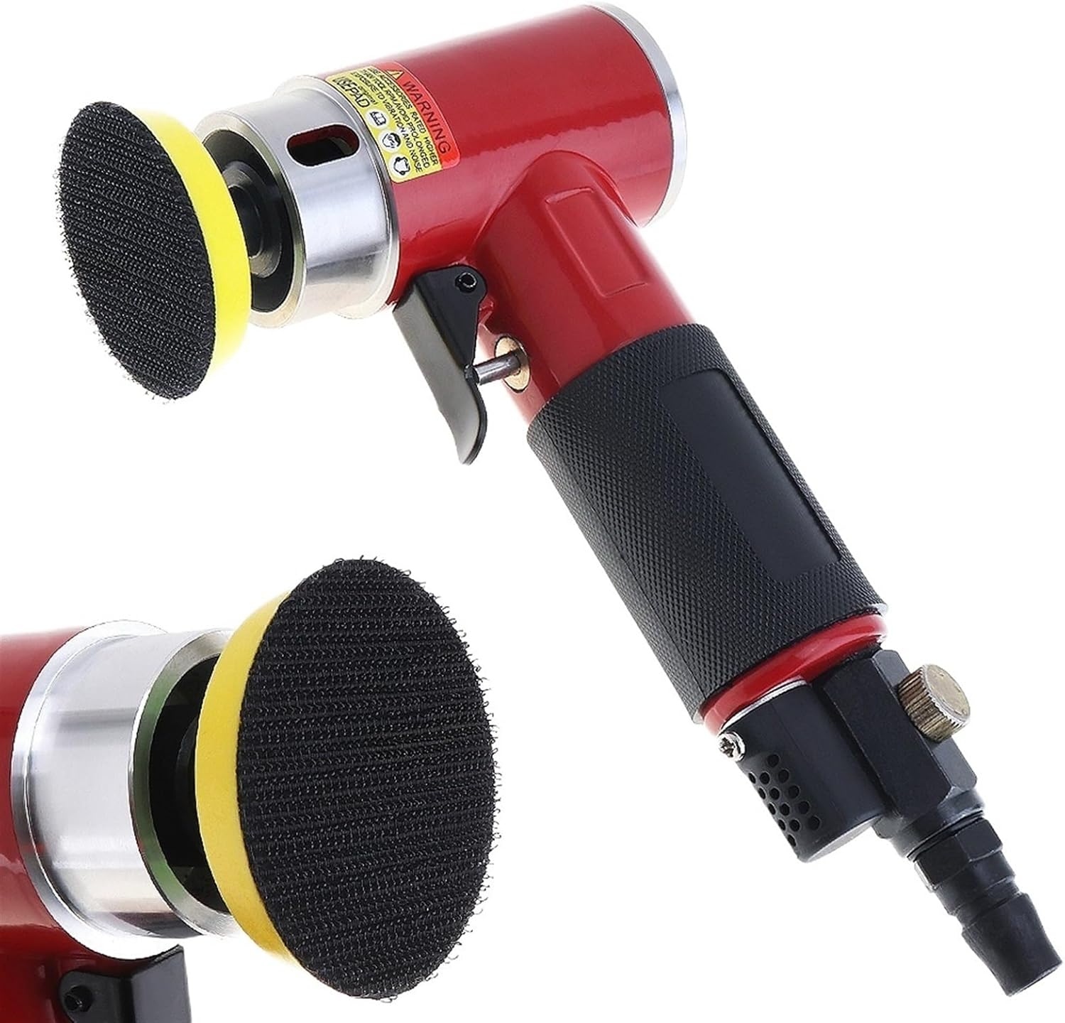 2 Inch Straight Heart High-speed Mini Pneumatic Sanding Machine with Push Switch and Sanding Pad for Polishing