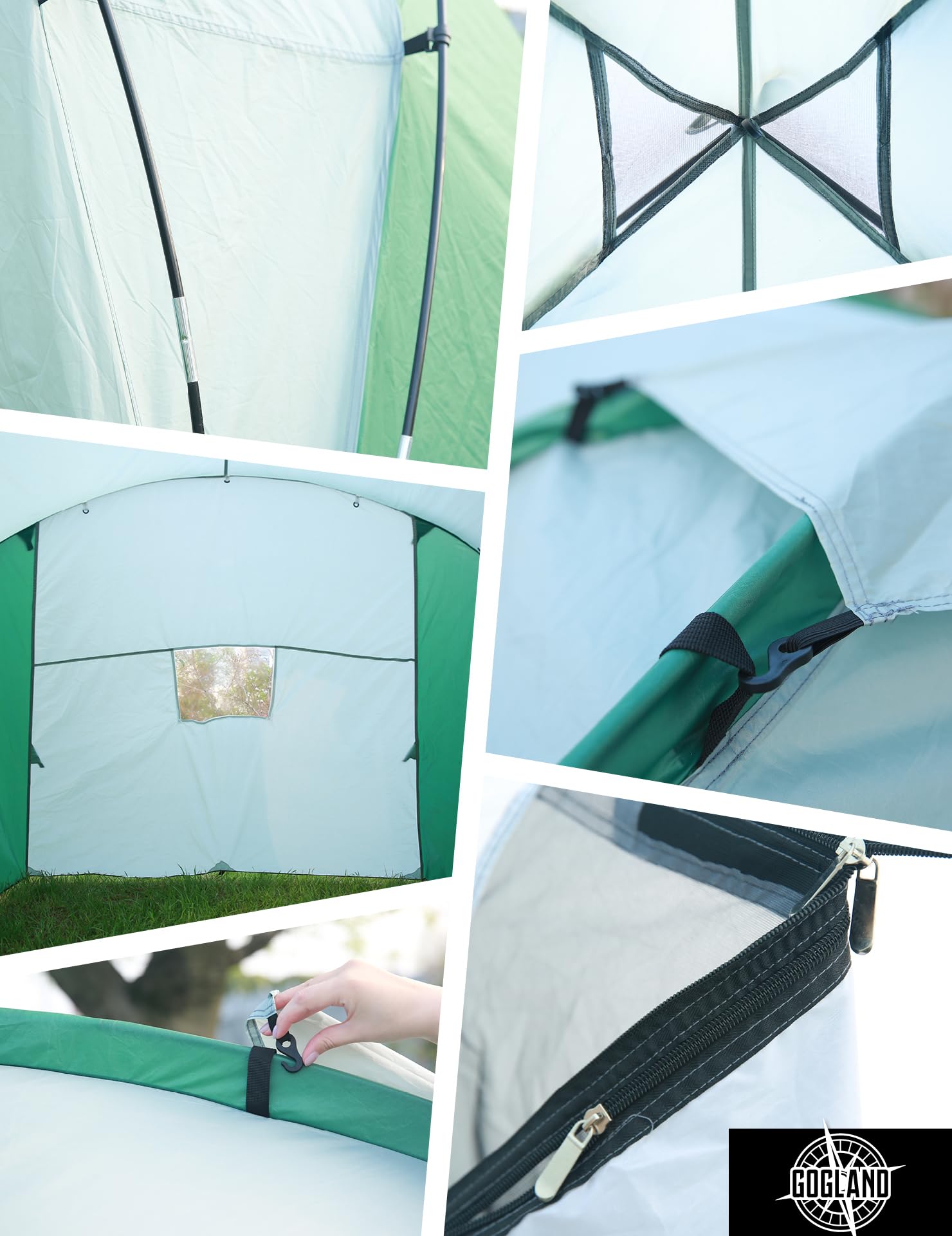 Tenda da campeggio per 2 3 e 6 persone, pop-up, impermeabile, con colonna d'acqua di 2.000 mm e fattore di protezione solare 50+