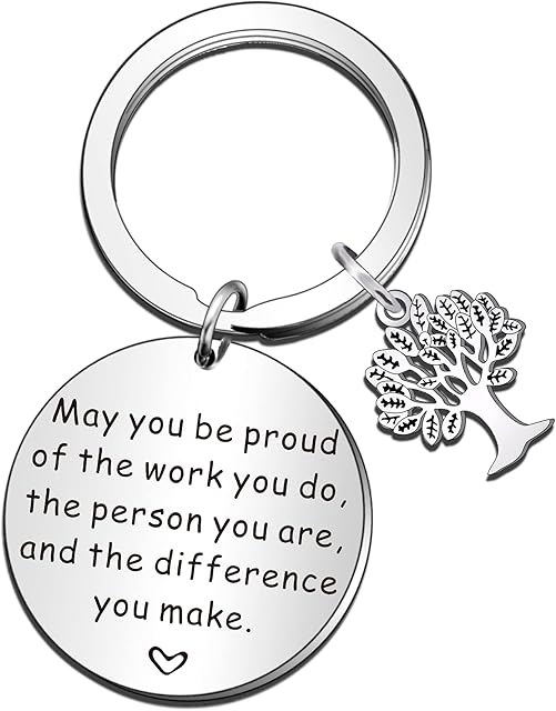 QMVMV Leaving Gifts for Colleagues Thank You Colleague Keyring for Women Party Birthday Wedding Christmas Gifts-May You Be Proud of The Work You Do