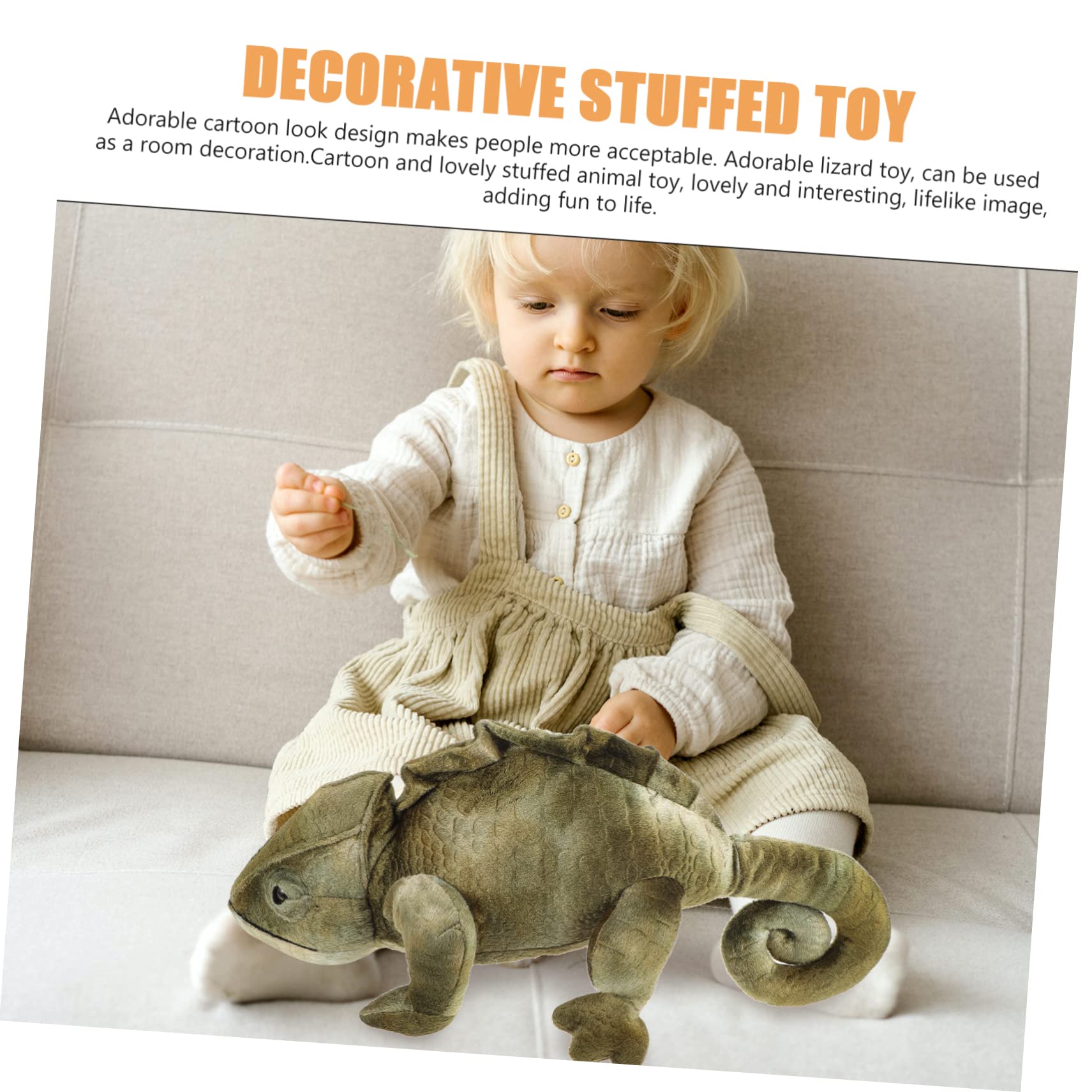 Juguete de Peluche Lagarto Camaleón Verde 1 Pieza de Felpa