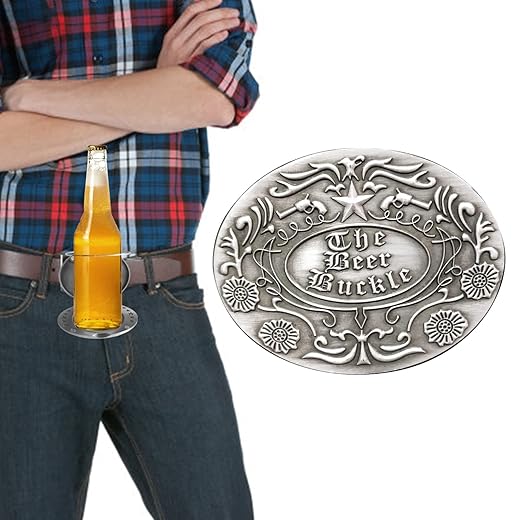 Kaxenig Flaschenschnalle, Gürtelschnalle Buckle Bier Kopf Gürtel, Gürtelschnalle Mit Bierhalter Für Flaschen Und Dosen, Mit Bierhalter Bierkopfgürtel Flaschenschnalle