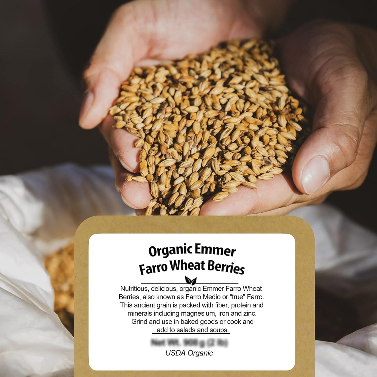 Be Still Farms Farro Grain Organic (4.8 lb) - Whole Emmer Wheat Berries Bulk - Ancient Grains Ideal for Soup, Salad, Flour - High in Protein & Fiber | USA Grown | USDA Certified | Vegan | Non-GMO