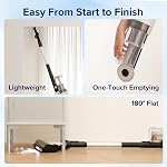Levoit Nettoyant à vide sans fil, Stick Vac au design résistant aux angles, jusqu'à 50 Minutes, aspiration puissante, rechargeable, légère et polyvalente pour tapis, plancher dur, cheveux de chat