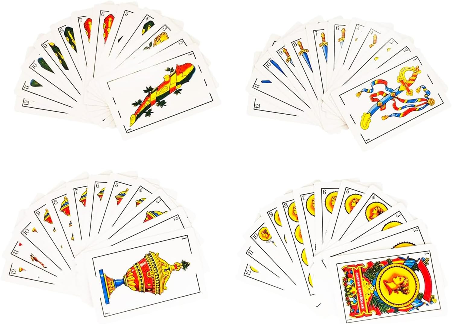 12 Decks Spanish Playing Cards, Barajas Españolas Originales - 12 Pack Cartas Españolas Originales Briscas Cards Puerto Rico, Mexican Playing Cards Game | Spanish Cards Deck