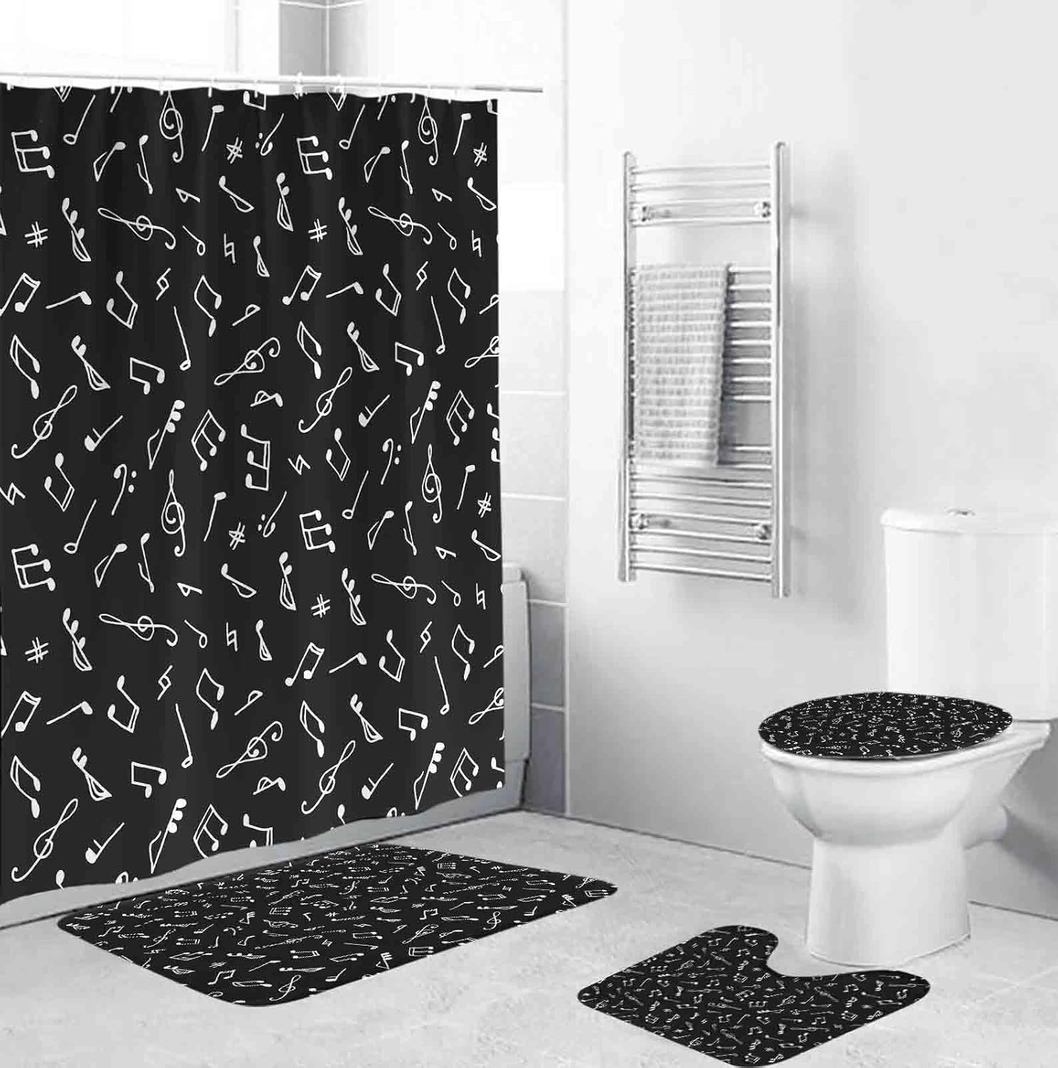 EMMTEEY Fall Shower Curtain Set for Bathroom Include Harvest Autumn Pumpkin Shower Curtain Non Slip Rugs Toilet Lid Cover Pumpkin Bath Mat and 12 Hooks for Autumn Bathroom Decor