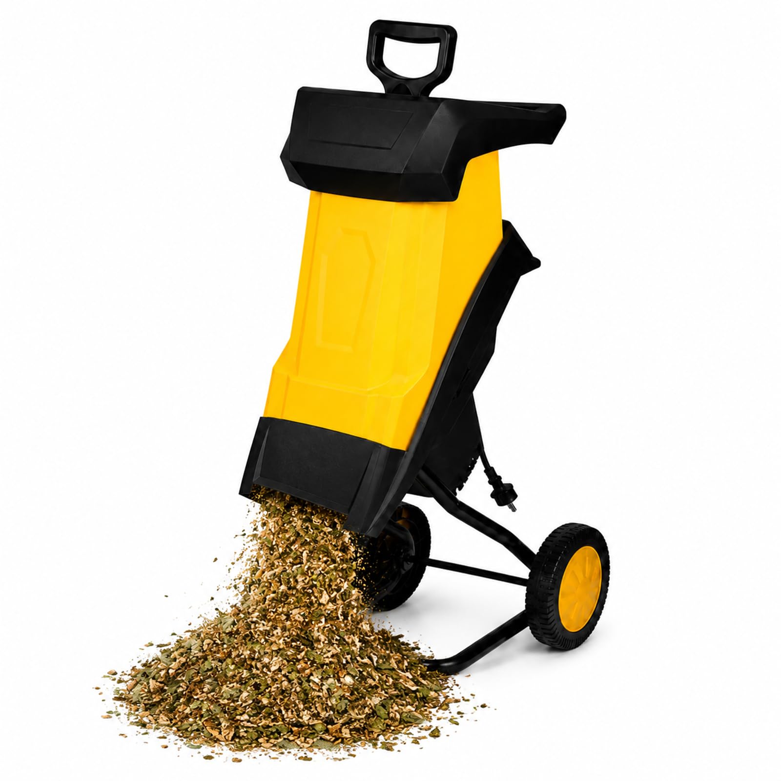 Biotrituradora 2500 W, Ramas hasta 40 mm, Doble Cuchilla 40mcable | Motor con bobinado de cobre a 4.500 rpm para procesar rápidamente ramitas, setos y residuos leñosos del jardín