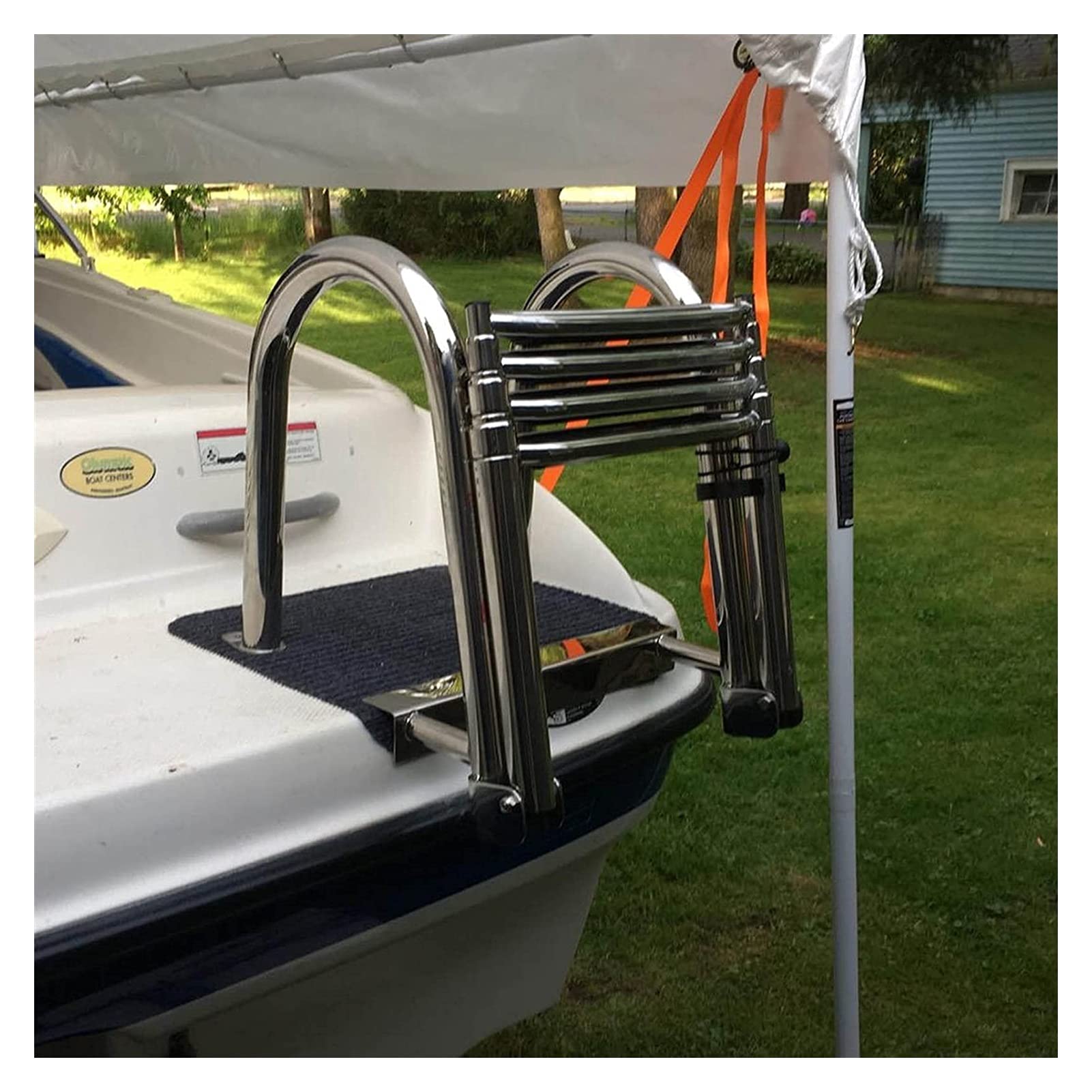 Échelle télescopique à 4 marches pliable pour piscine et ponton marin
