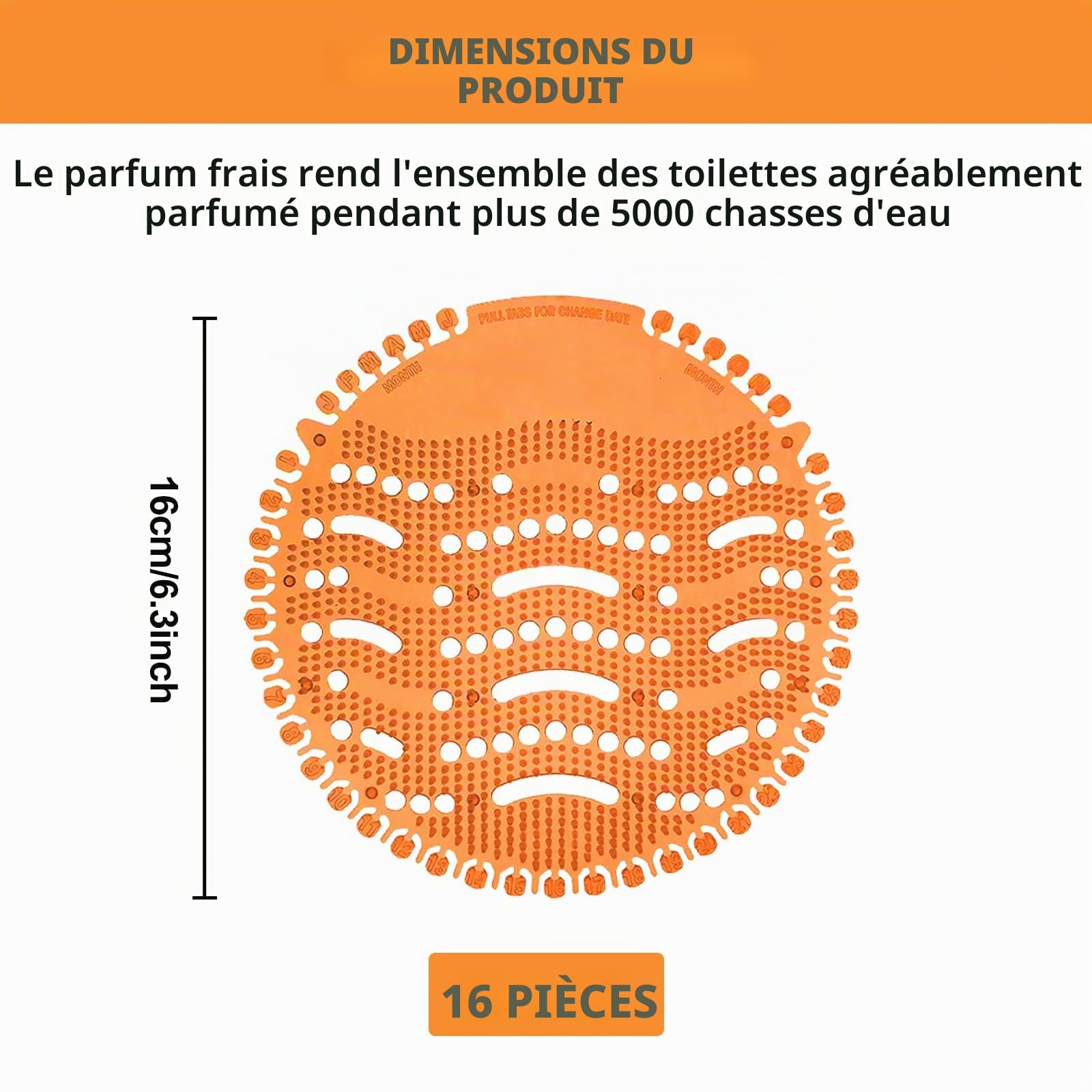 Ecrans Pour Urinoir, 16 Pièces Desodorisant Urinoir, Filtre D'urinoir, Pastilles Urinoir, Tapis d'Urinoir Désodorisant pour Urinoir pour Hôtels Toilettes