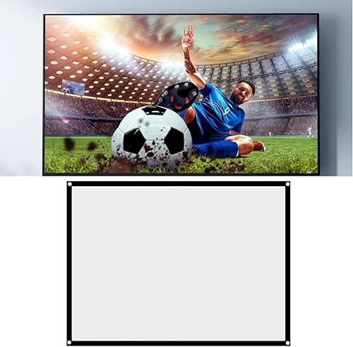 Pantalla de proyección, 72 pulgadas, 43, blanco, mate, proyección frontal y trasera, montaje en pared, tela de poliéster sintético