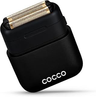 Cocco Afeitadora Impacto, Triple Hoja Dorada Higiénica, para Uso en Seco y Húmedo, Cabezal Magnético Reemplazable, Acelerador Inteligente, 90 Min de Autonomía, Negra