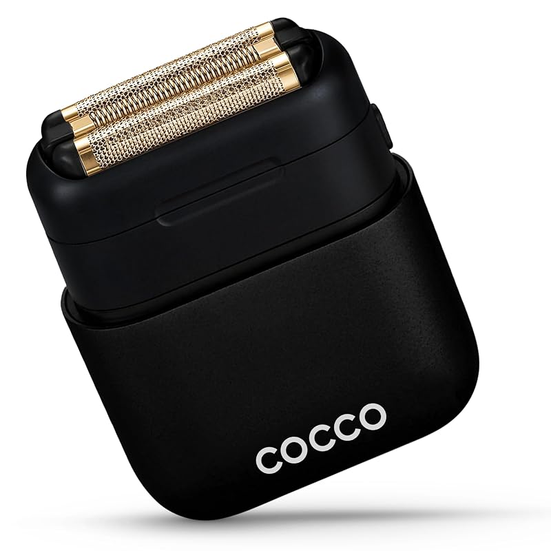 Barbeador elétrico de tela COCCO IMPACTO para homens com três lâminas de tela dourada