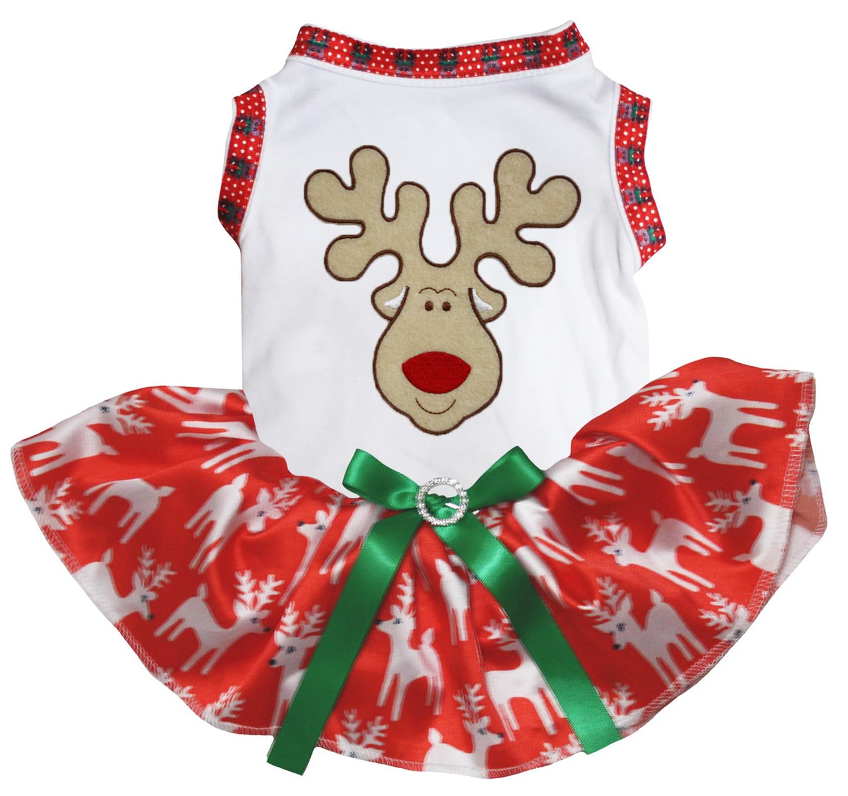 Robe pour chien motif renne pour les soirées de Noël en famille