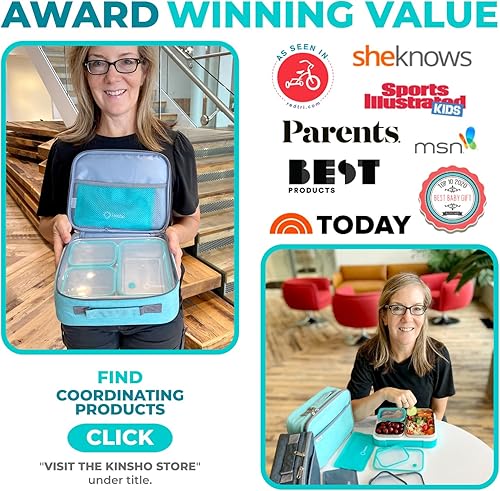 Miniatura 7 de Juego de lonchera Bento de acero inoxidable para adultos, niños, bolsa aislada y bolsa de hielo, compartimento de metal a prueba de fugas,