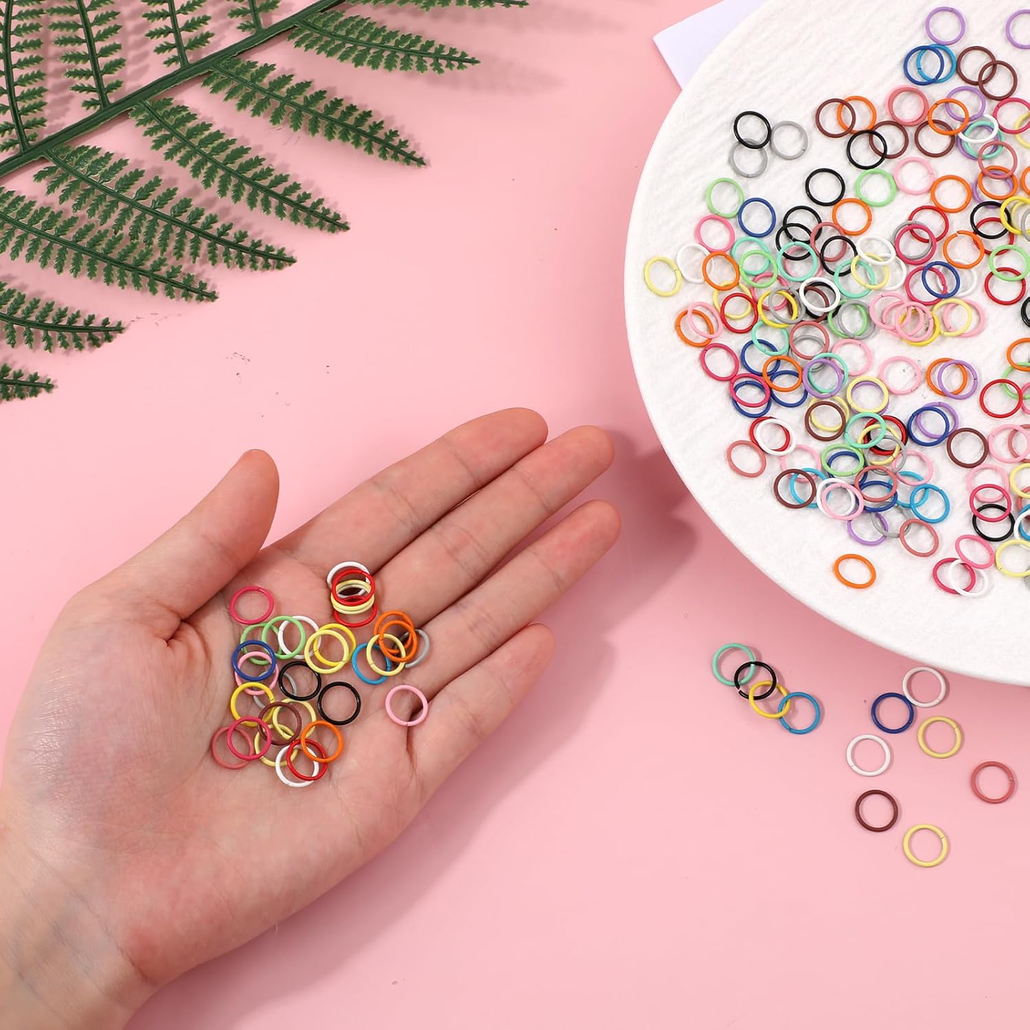 300 PCS Colored Open Jump Rings 10mm O Keychain Rings Small Jewelry Making Connectors DIY Necklace Rings for Bracelet Findings Charm Pendant Bead Craft Lobster Clasps Dog Tag Supplies - Image 4