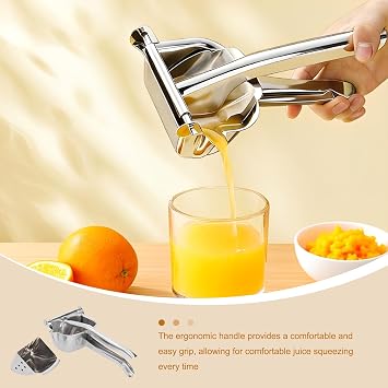 Manual Juicer - 304 Stainless Steel Hand-Press Juicer, Multi-functional Kitchen Tool - Heavy Duty Manual Juicer, Can Juice Lemons, Oranges, Pomegranates