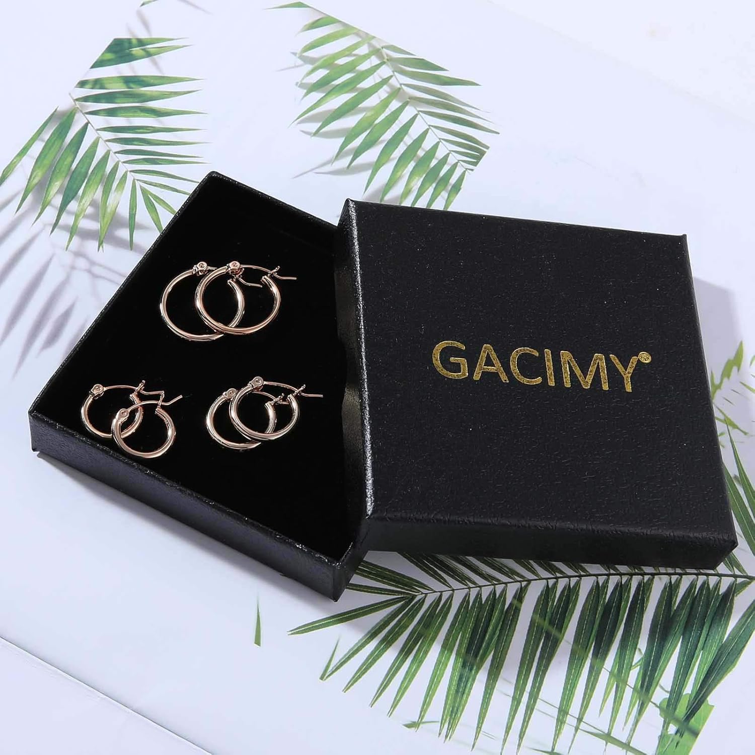 Gacimy Gold Hoop Earrings for Women 14K Real Gold Plated Hoops with 925 Sterling Silver Post - Image 7