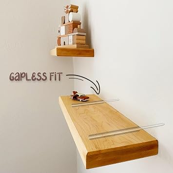 Floating Shelf Hidden Bracket 5 (4 PCS) - Hidden Supports for Wooden Floating Shelves - Drywall Mount or Stud Mount with Included Drill Guide and Steel Hardware