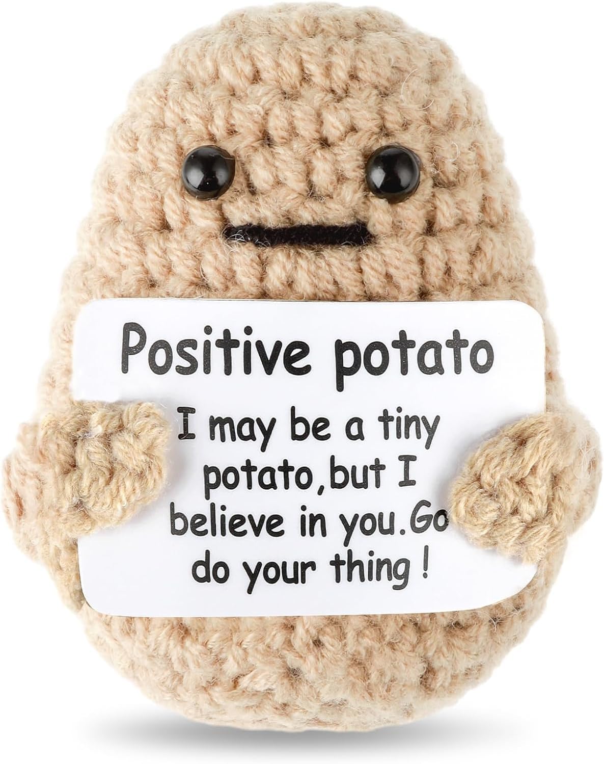 Letken Positive Potato Crochet Mini Knitted Potato Toy Home Decorations Encouragement Gifts (Positive Potat)