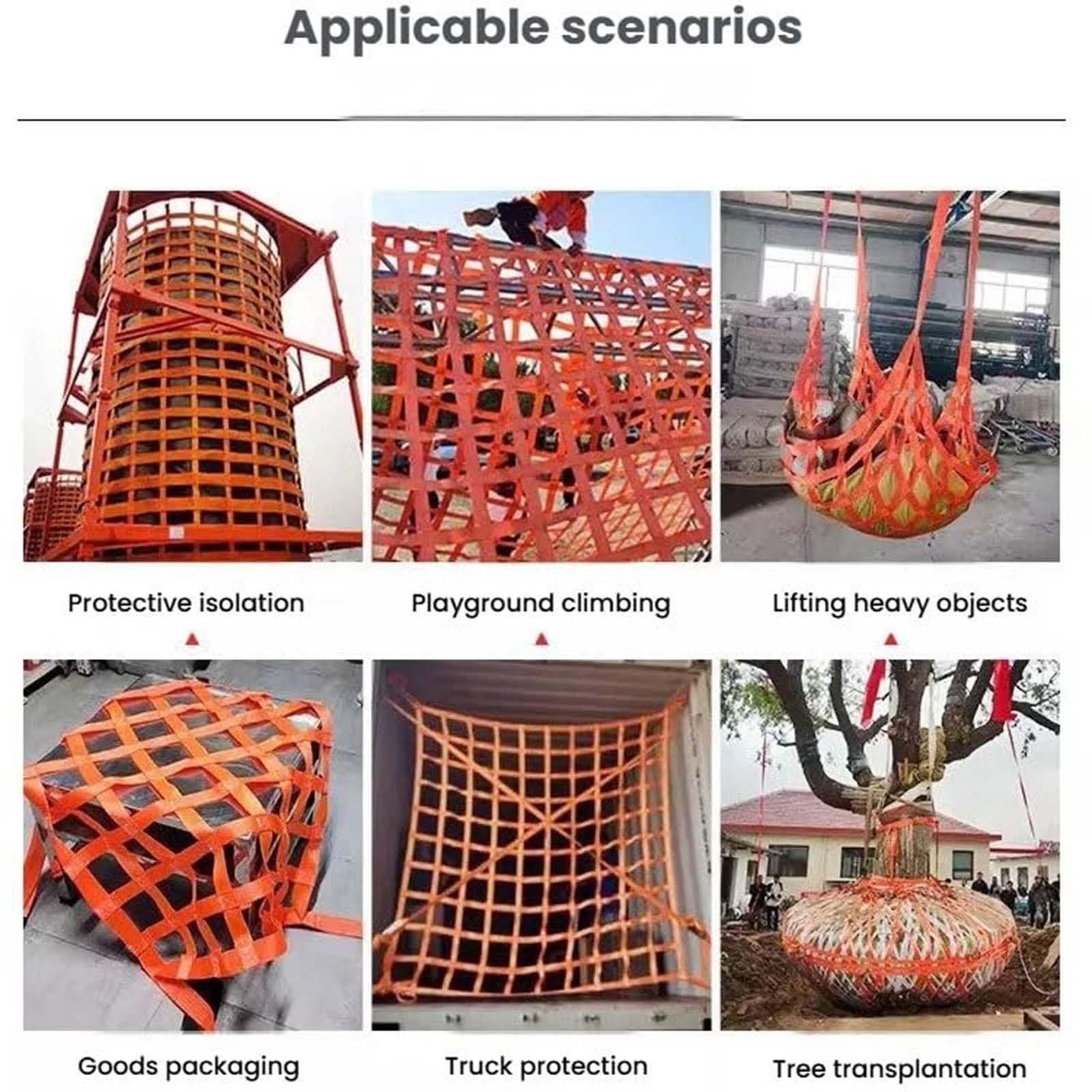Cargo Hebenetz - Sicherheitsschutznetz für Fracht, Bau und Materialhandhabung, Polyester, Tragfähigkeit 0,3-3,5 Tonnen, Größe 1,5 x 1,5 m, Masche 10 cm