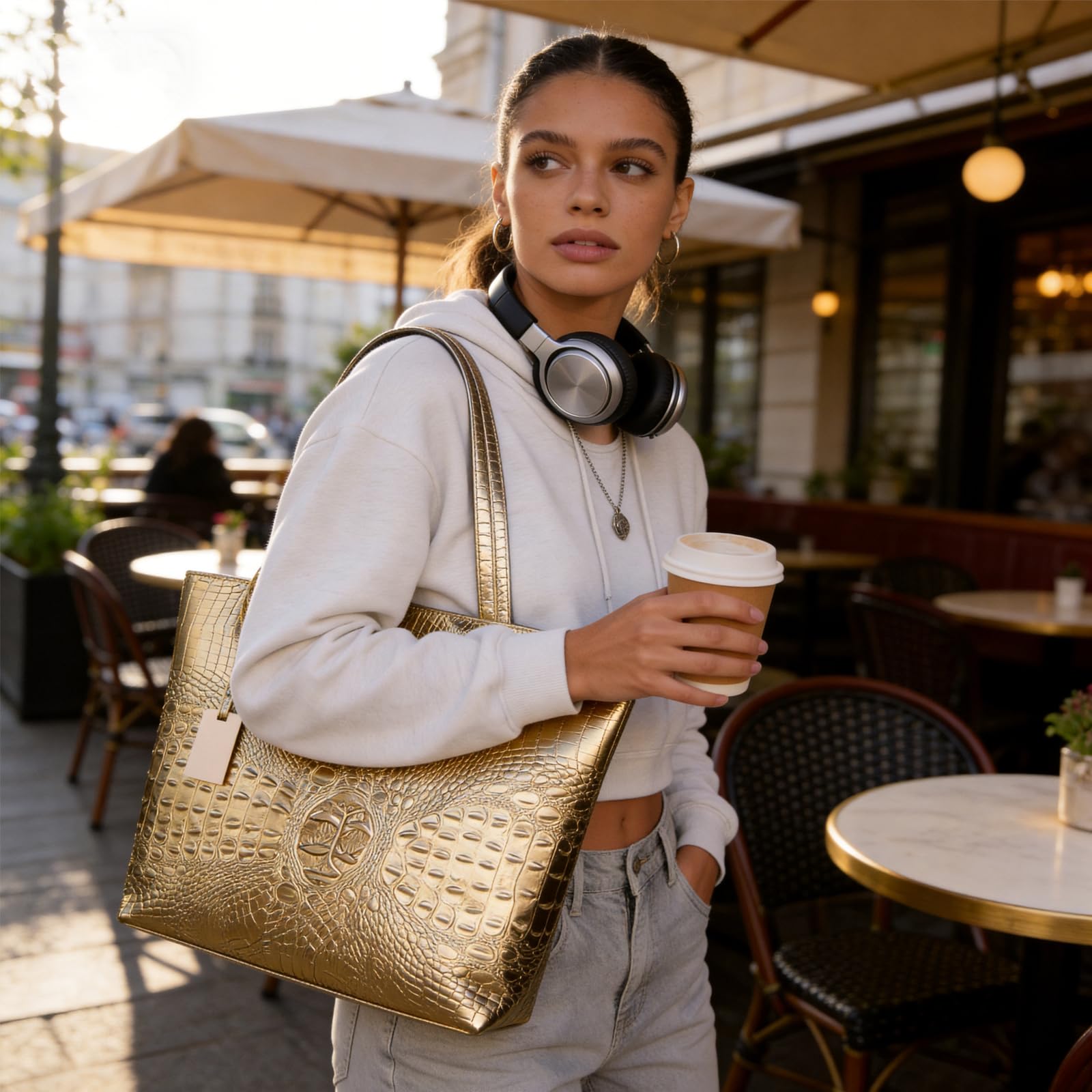 Prime Amazon Day Deals Sale Angebote 2019 Damen Tote Tasche Krokodil Leder Groe Mode Handtasche Crossbody Schultertasche Geldbrse Einkaufstasche Lady Saddle Bags fr Frauen