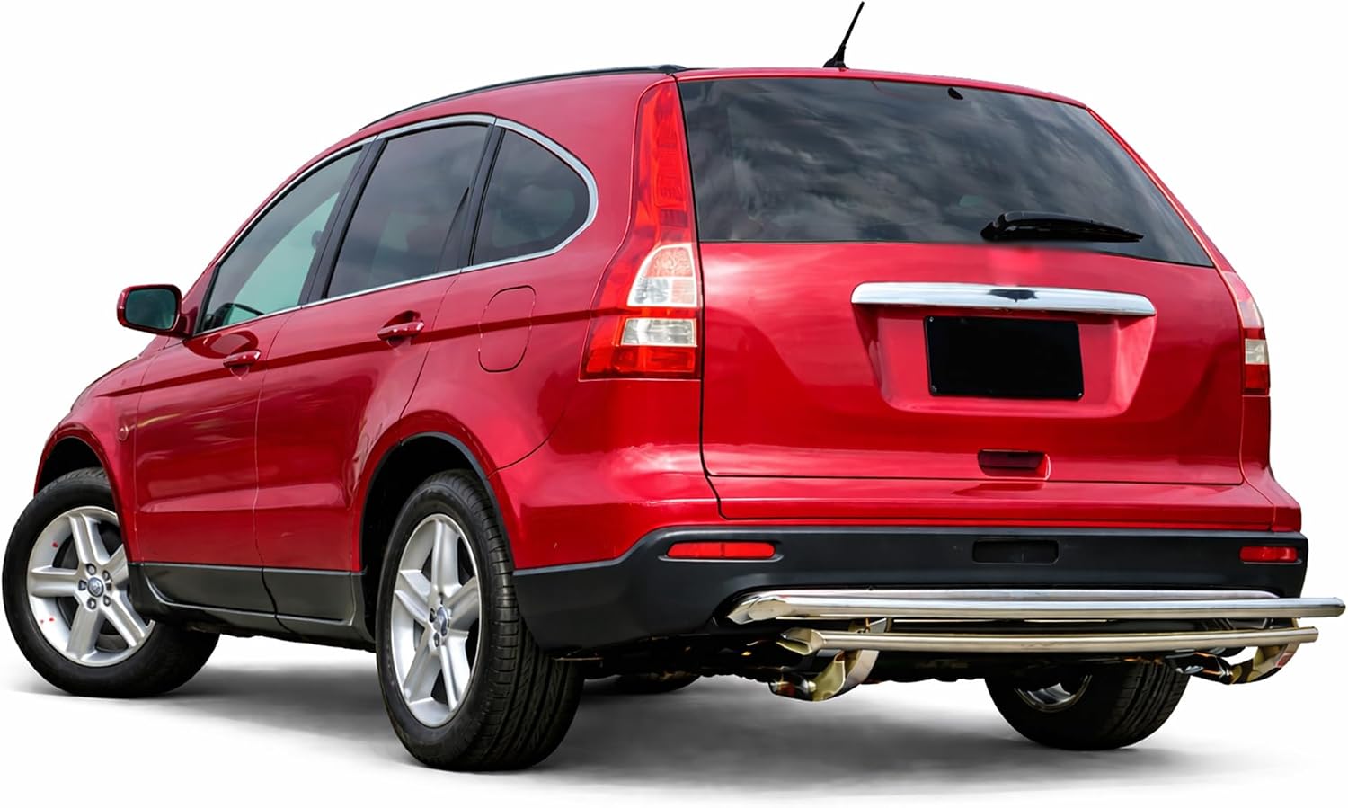 Black Horse Rear Bumper Guard Double Layer Stainless Steel Compatible with 2007-2011 Honda CR-V-8B0519DSS-DL