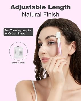 Eyebrow & Facial Hair Trimmer, Precision Detailer with Rinseable Blade, Battery Operated, Double-Sided Razor for Fine Hair, Chin & Peach Fuzz, Compact Pen Size, Safe & Gentle Touch-ups