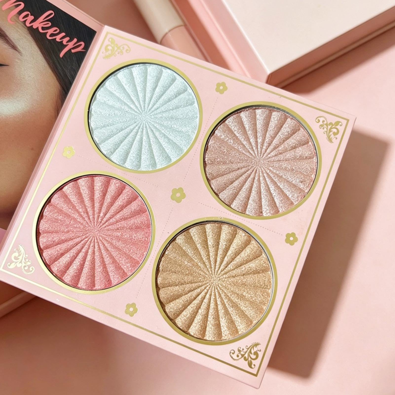 Palette Trucco Illuminante Blush Shimmer Opaco Lunga Durata Ed Antisudore | Palette Libro Trucco Viso Completo Per Donne Ragazze Mamma Casa Viaggio Compleanno