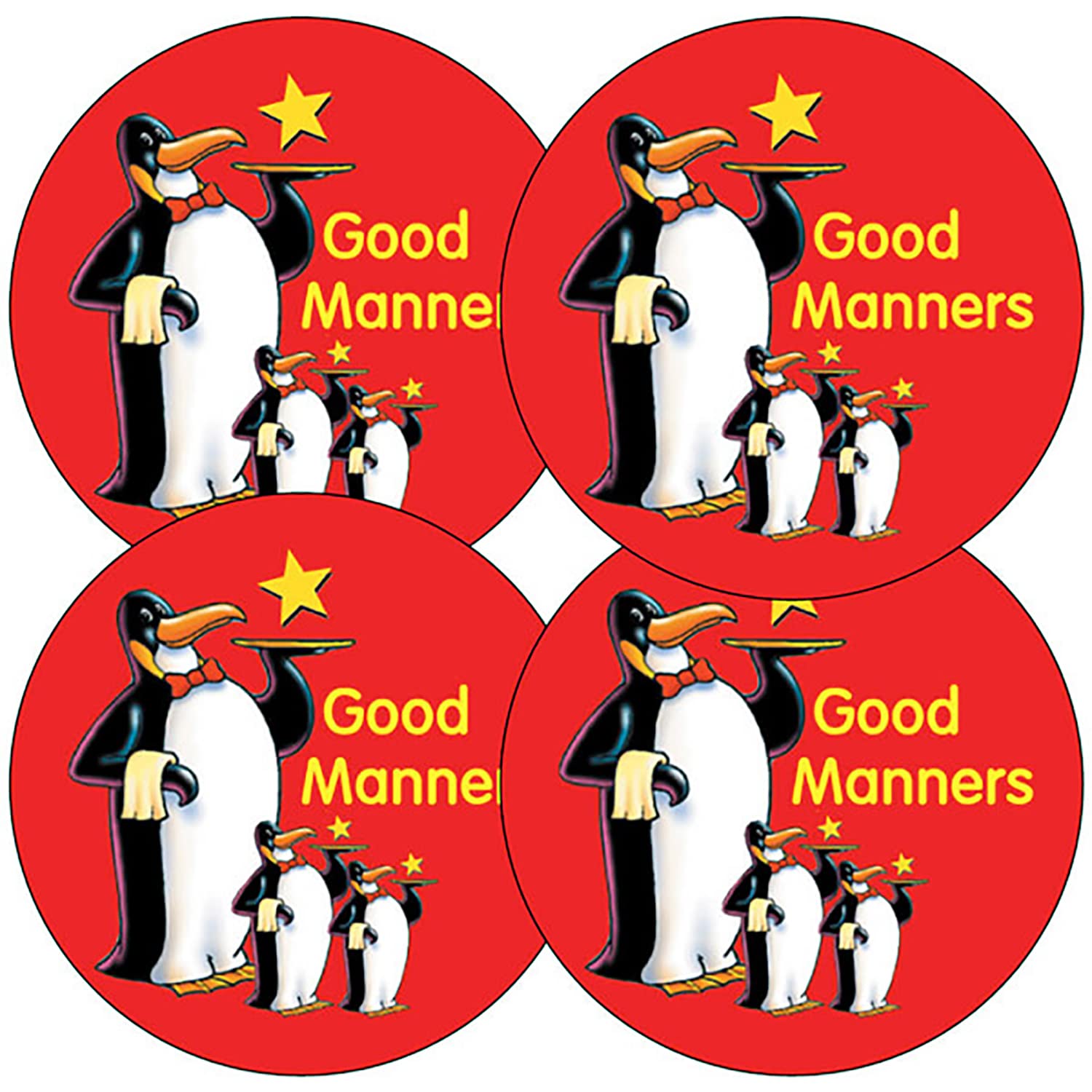 175 Good Manners Penguin Animal Lunchtime School Reward Teachers Stickers 37mm Primary Teaching Services