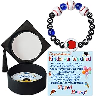 Graduation Gifts for Her Him Graduation Bracelet with Graduation Bear Graduation Gifts with Cap Box and Card Happy Graduation Gift for Graduates Congratulations Grad Graudating String Bracelet Baseball Beads Jewelry You Are Awesome Gift for Graduate