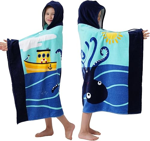 Miniatura 24 de Toallas de baño para niños, toalla para niños con capucha para playa, baño, piscina, toallas de natación de 30 x 50 pulgadas, tamaño grande, ultra