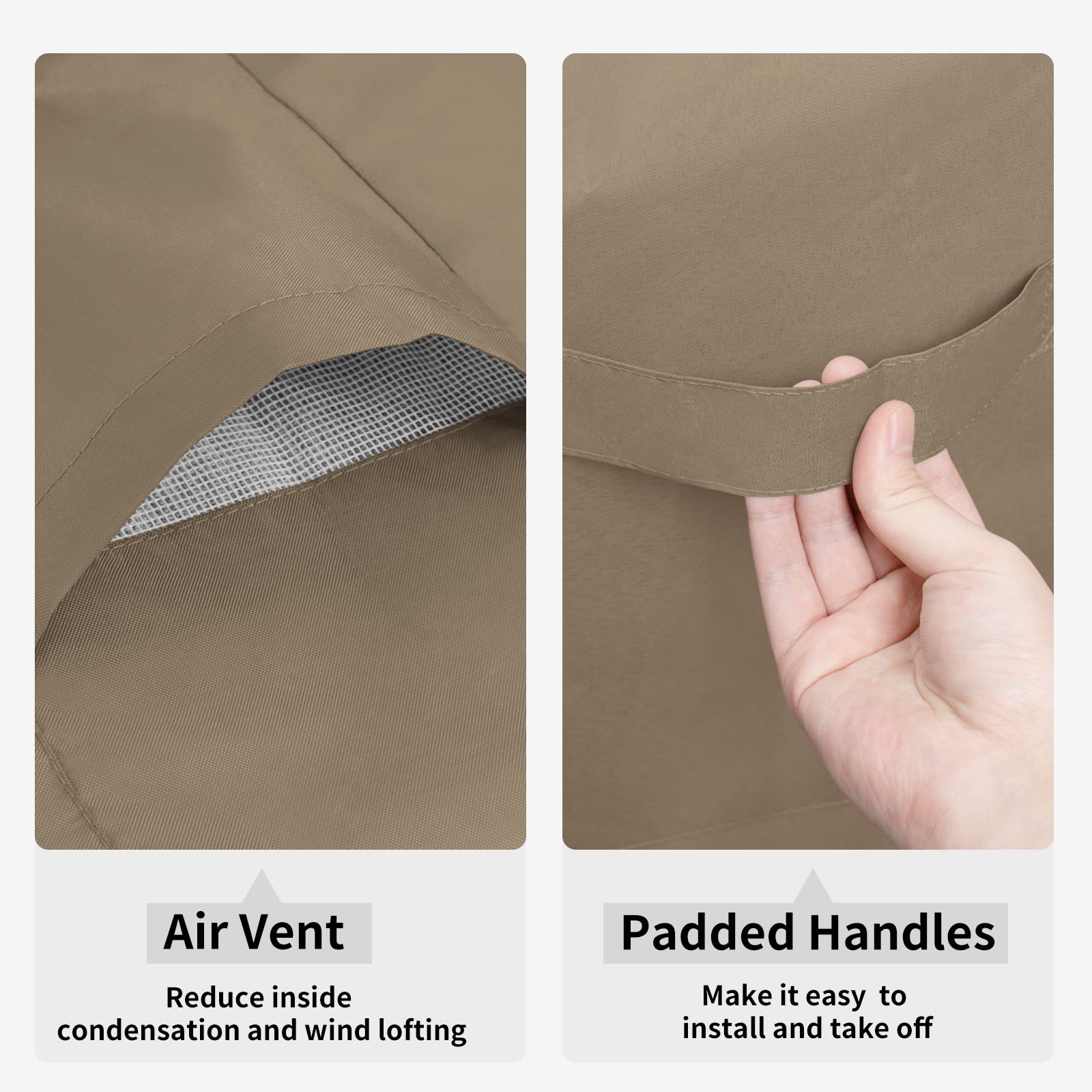 Easy-Going Funda impermeable para tumbona Oxford de poliuretano para exteriores (paquete de 2, 78 pulgadas de ancho x 35.5 pulgadas de profundidad x 33 pulgadas de alto, camello)