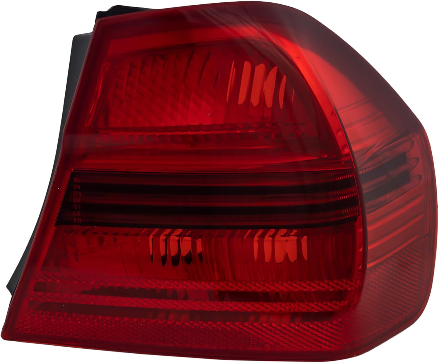 Evan-Fischer Tail Light Lens and Housing Compatible with 2006-2008 BMW 323i Outer Sedan Passenger Side