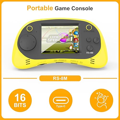 Miniatura 2 de Juegos de mano para niños, videojuegos retro de 16 bits con 220 juegos electrónicos HD, LCD de 2.5 pulgadas, juegos de viaje portátiles, regalos