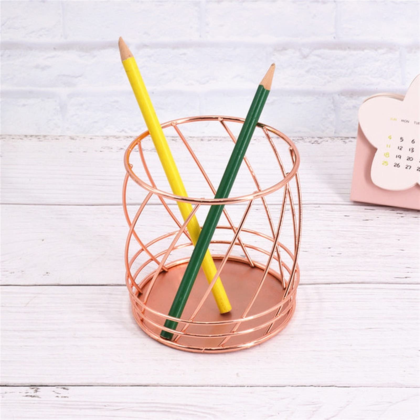 Porta pennelli e penne Portapenne in rete metallica color oro rosa Portapenne rotondo in rete di ferro Contenitori for trucco Contenitori for trucco Organizzatore da scrivania Portamatite for cancelle