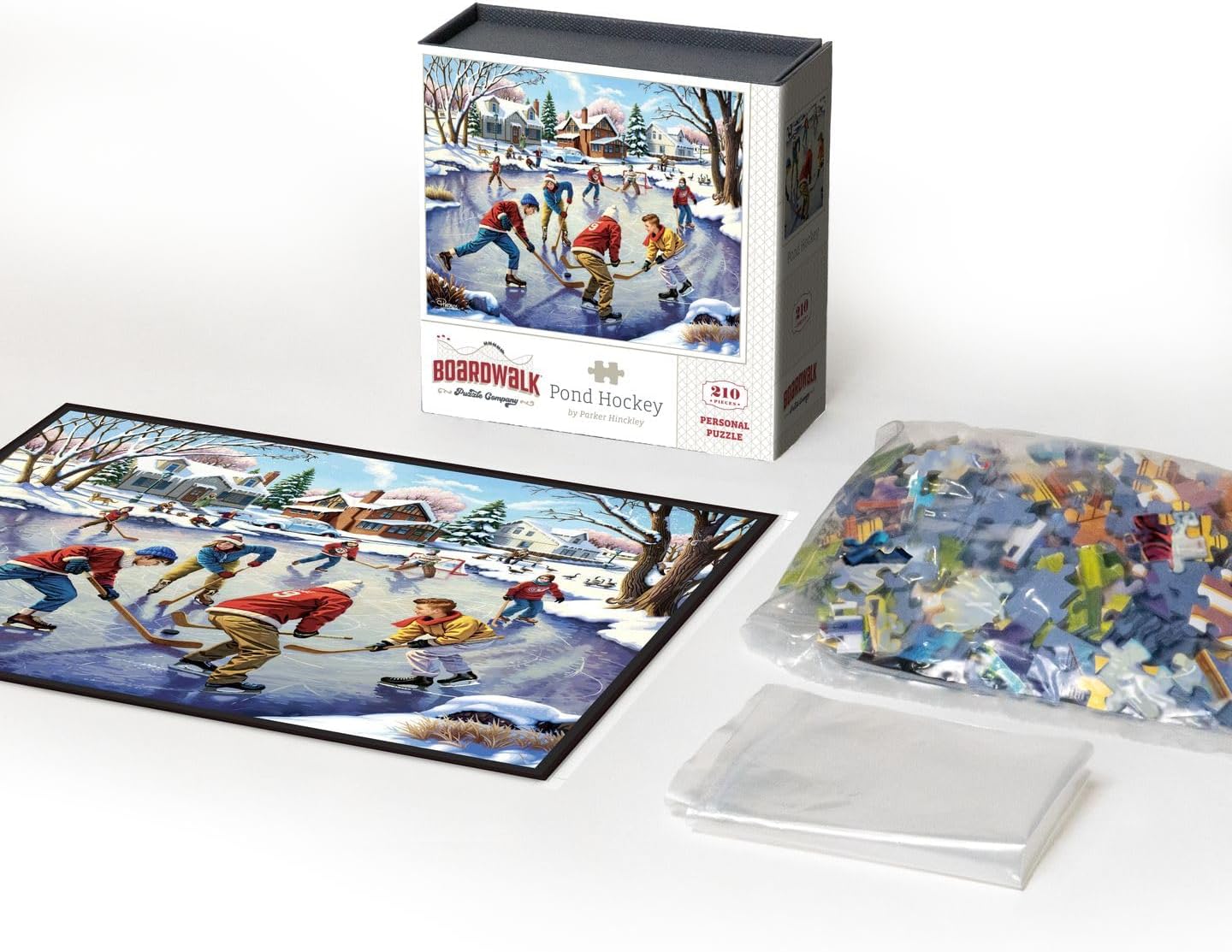 Boardwalk Puzzles Pond Hockey, 210 Piece Jigsaw Puzzle for Adults