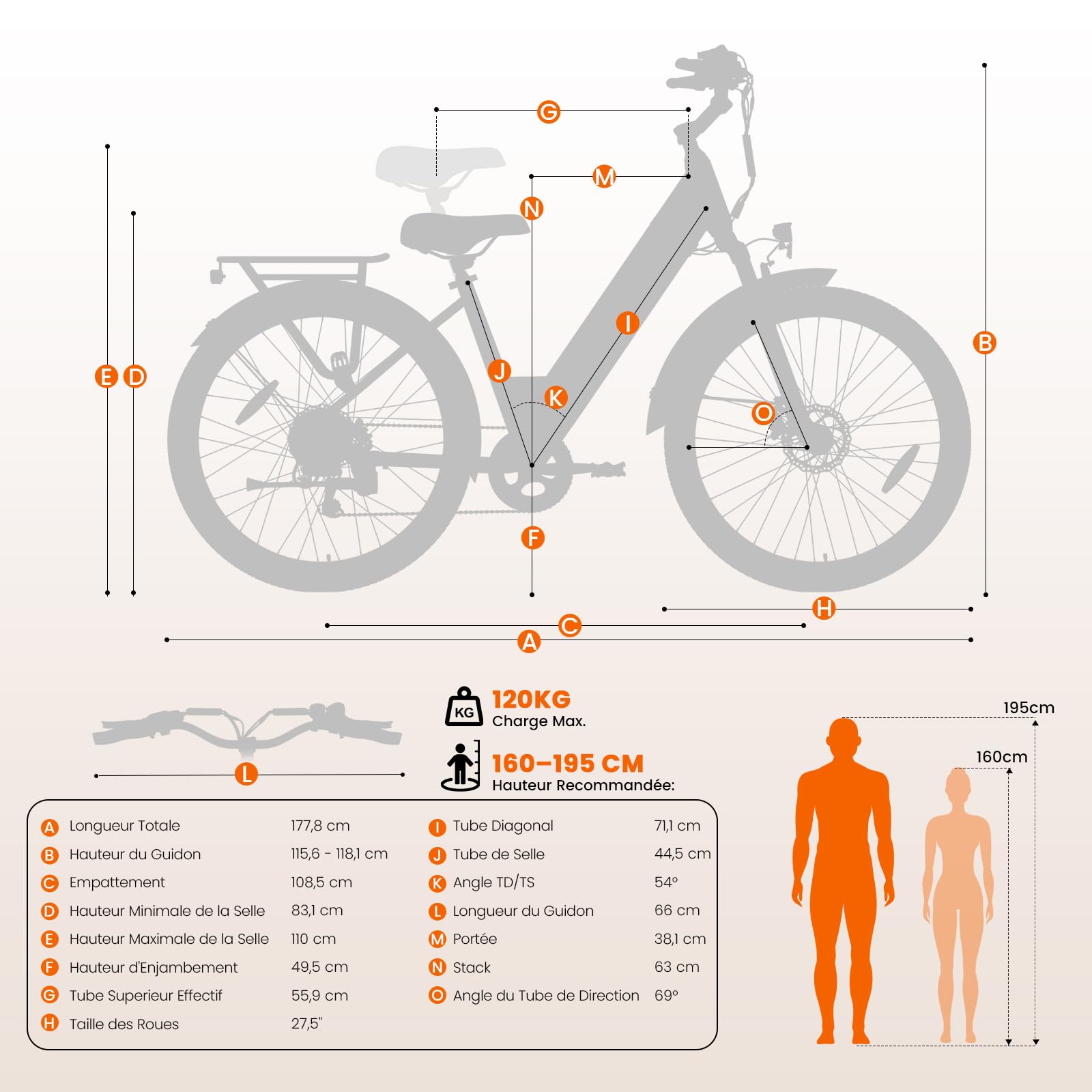 Touroll J1/J1 St/J1 Pro Vélo Électrique 27.5" Adulte, Autonomie 100KM, Moteur 250W, Batterie 15.6AH, E-Bike Trekking