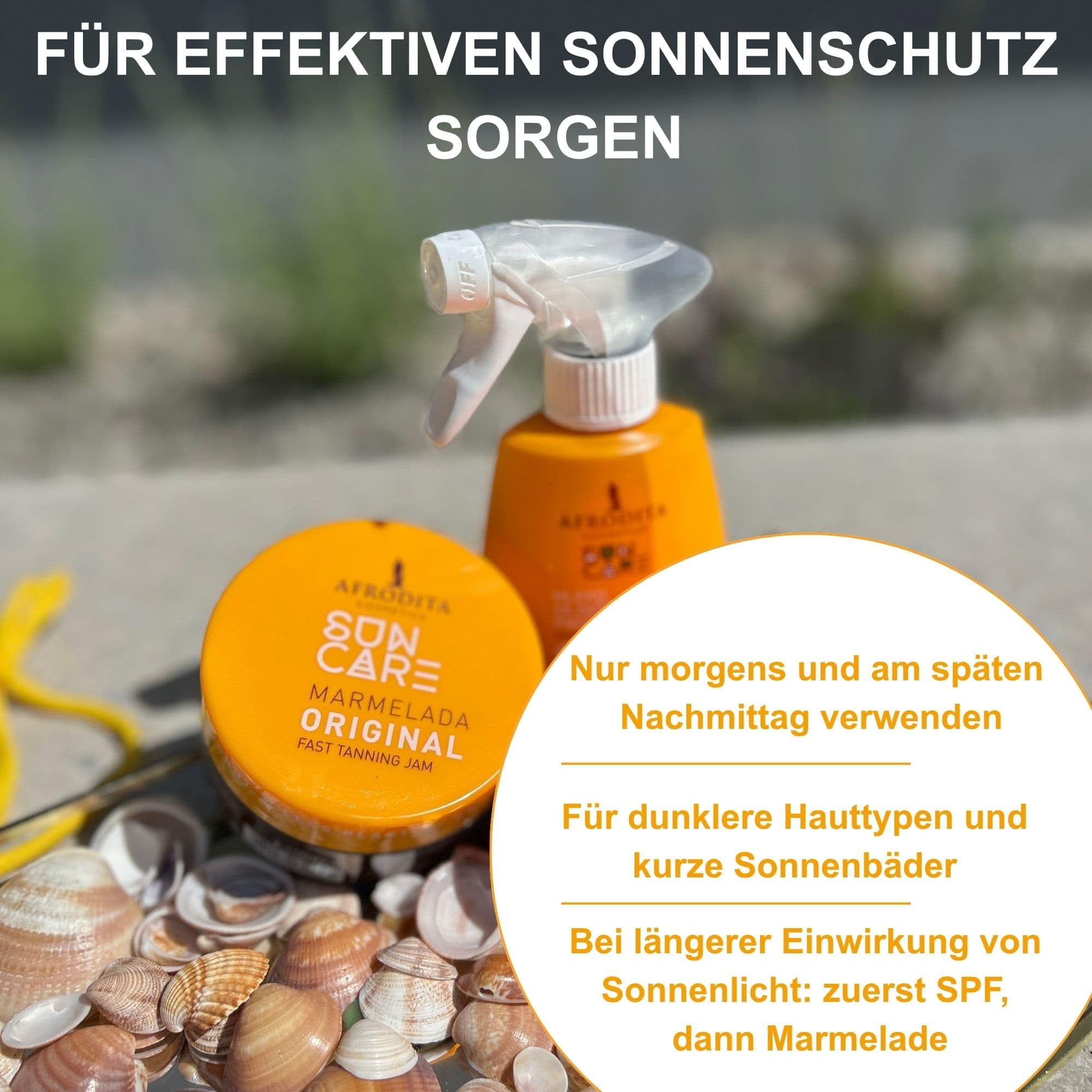 Afrodita Cosmetics Sun Care Marmelada Original Bräunungsbeschleuniger Fast Tanning Jam für Sonne & Solarium 100% natürlicher Bronzing-Komplex mit Karotten- & Walnussextrakt 0% Silikone 3x 200ml