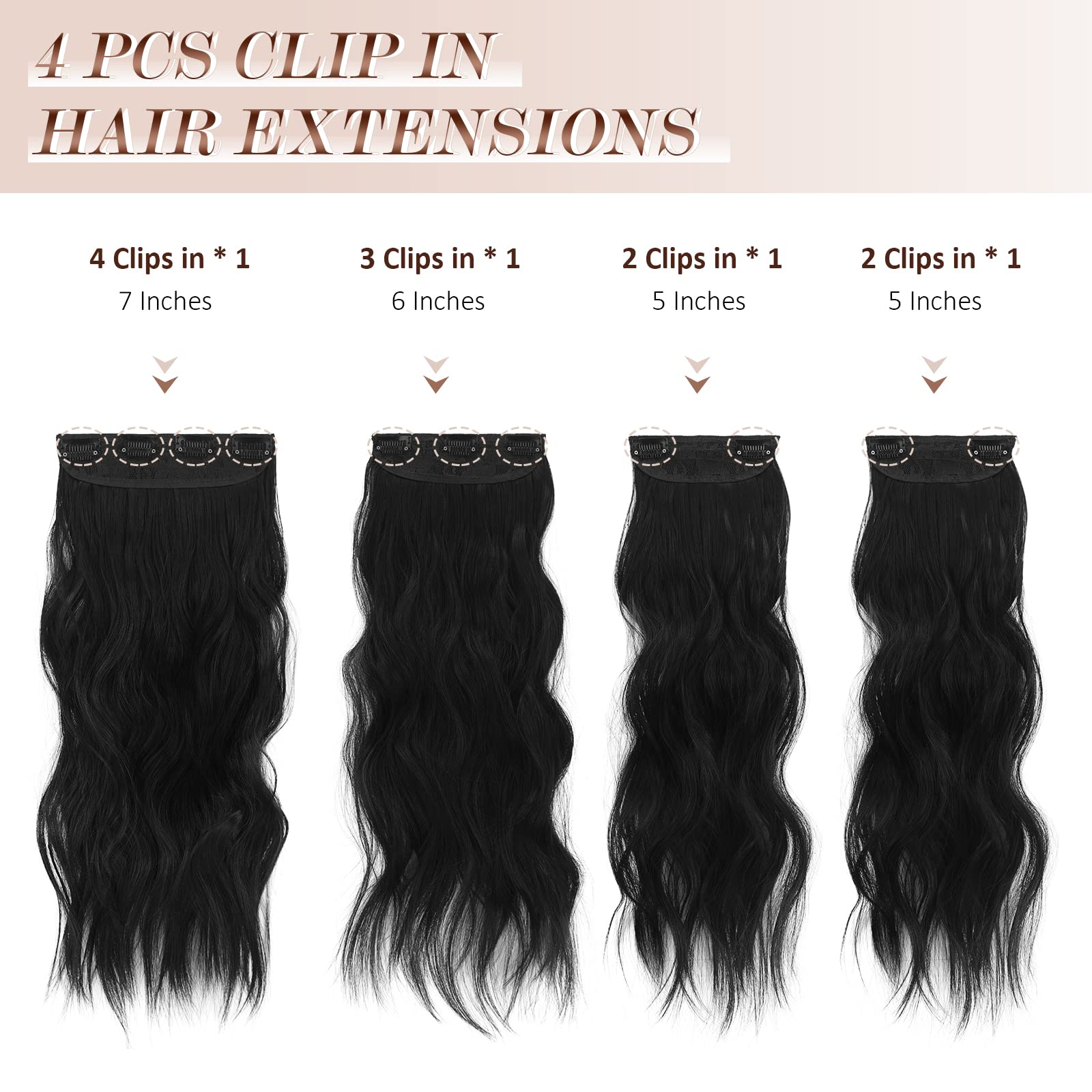 FESHFEN Clip in Hair Extensions - Image 2