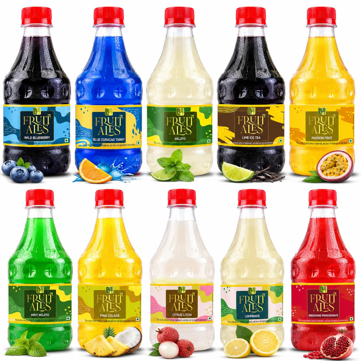 Dhampure Speciality Cocktail Mocktail Syrup For Parties - Blueberry, Blue Curacao, Mojito, Fresh Mint (Pack Of 10) -3000Ml | Mocktail Mixer | No Alcoholic Mix | Flavoured Syrup-picture-10